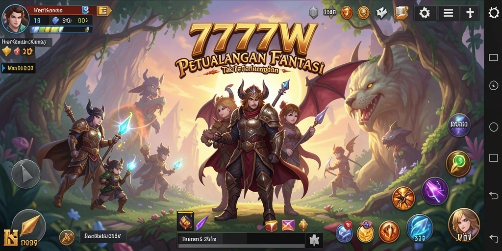 Tampilan gameplay seru dalam petualangan RPG 7777W.