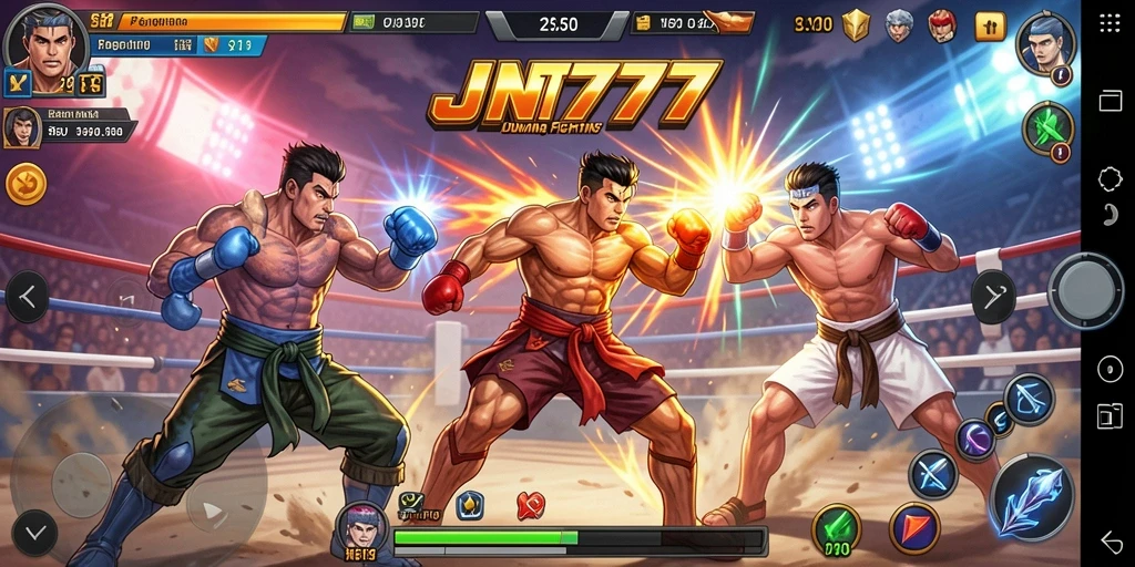 Gameplay seru dan dinamis dalam pertarungan JNT777.