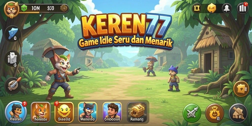 Tangkapan layar KEREN77 menunjukkan gameplay Idle yang menarik dan interaktif.