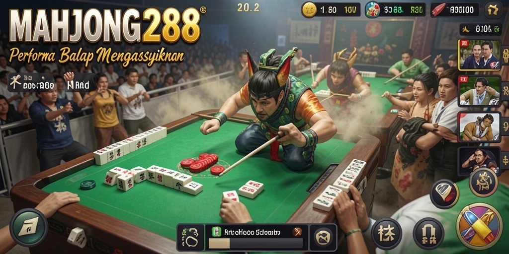 Tampilan gameplay MAHJONG288 dengan balapan mendebarkan.