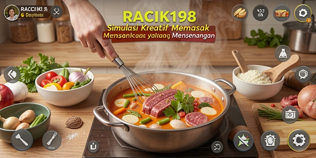 Screenshot gameplay menunjukkan aksi memasak seru di RACIK198.